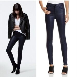 J Brand Maria Coated Electric Navy High Rise Skinny Jeans - NWT